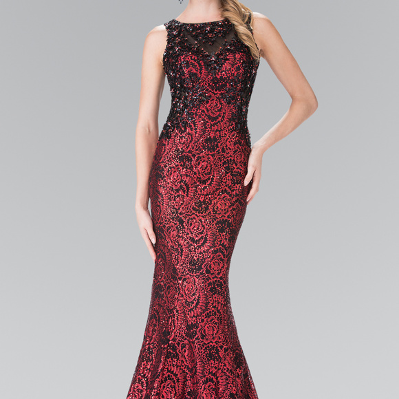 Flower Sequin Mermaid Long Prom Dress GL2268 - Picture 1 of 3